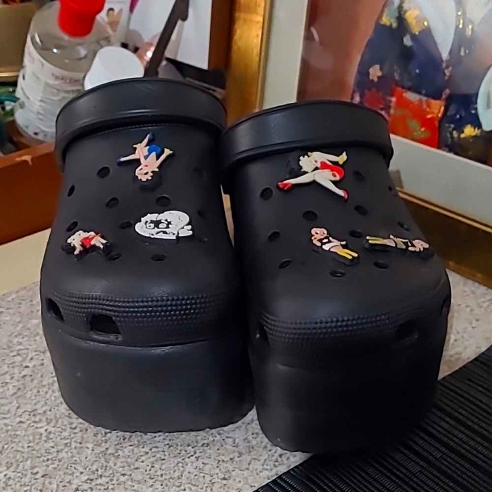 Bettyboop high heel crocs clogs